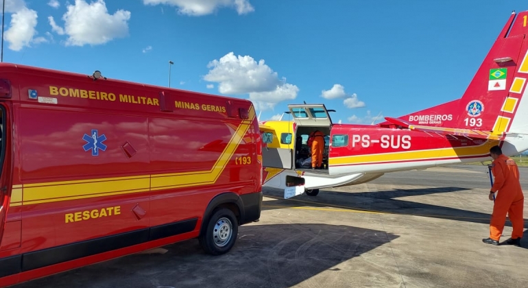 Corpo de Bombeiros de Patos de Minas é acionado para realização de transporte especializado de três crianças com problemas respiratórios