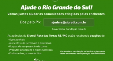 Sicredi promove movimento conjunto de solidariedade ao Rio Grande do Sul