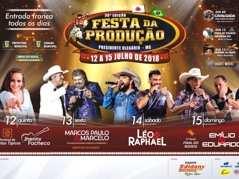clique para ampliar Festa da Produção de Presidente Olegário em 2018 será com portões abertos