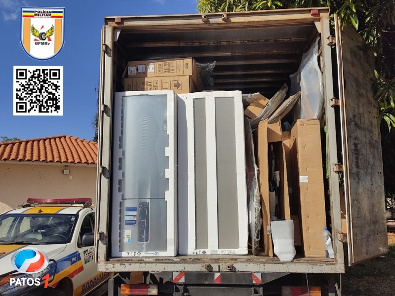 clique para ampliar Polícia Militar recupera mais um caminhão com carga de eletrodomésticos furtada em Lagoa da Prata