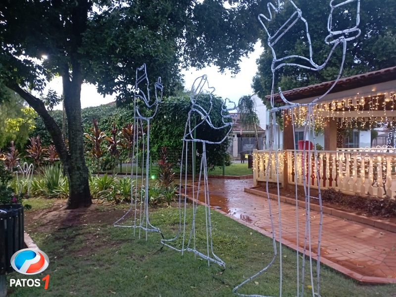 clique para ampliar Indivíduo com tornozeleira eletrônica furta dezenas de metros de fios de cobre da iluminação de Natal de Lagoa Formosa