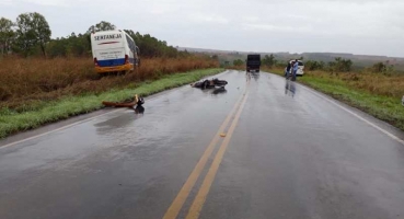 Acidente entre motocicleta e ônibus na MGC-354 entre Lagamar e Presidente Olegário mata uma pessoa