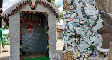 Vândalos danificam decoração de fim de ano preparada com material reciclável em Varjão de Minas Vândalos danificam decoração de fim de ano preparada com material reciclável em Varjão de Minas