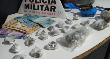 GEPMOR de Patos de Minas localiza droga em casa no Bairro Jardim Esperança e suspeito é preso