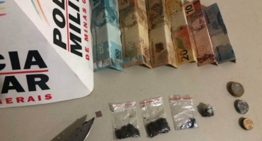 Polícia Militar de Carmo do Paranaíba encaminha três pessoas para a delegacia suspeitas de tráfico de drogas