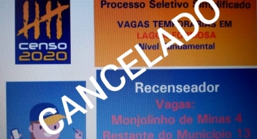 Processo Seletivo Simplificado do Censo Demográfico 2020 para Lagoa Formosa e todo país é cancelado Processo Seletivo Simplificado do Censo Demográfico 2020 para Lagoa Formosa e todo país é cancelado