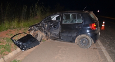 Motorista de automóvel fica ferido em grave acidente na BR-354 próximo à Lagoa Formosa