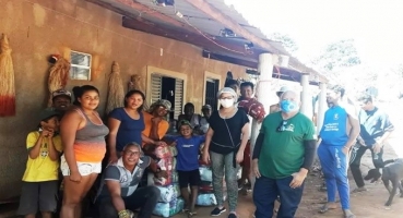 Aldeia do povo Xukuru-Kariri em Presidente Olegário recebe doação de cestas básicas Aldeia do povo Xukuru-Kariri em Presidente Olegário recebe doação de cestas básicas