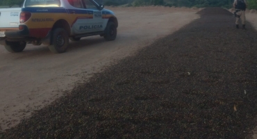 18 toneladas de café furtado são recuperadas pela Polícia Militar em Rio Paranaíba 18 toneladas de café furtado são recuperadas pela Polícia Militar em Rio Paranaíba