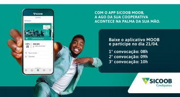 Baixe o aplicativo Moob para participar da Assembleia do Sicoob Credipatos Fonte: Patos Notícias Baixe o aplicativo Moob para participar da Assembleia do Sicoob Credipatos Fonte: Patos Notícias