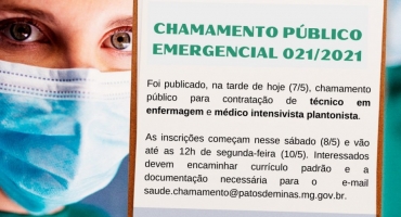 Saúde: chamamento público emergencial é publicado Saúde: chamamento público emergencial é publicado