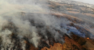 Incêndio consome 50 hectares de lavoura de milho em Patos de Minas Incêndio consome 50 hectares de lavoura de milho em Patos de Minas