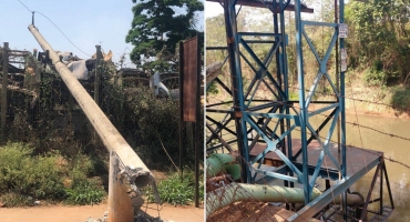 Devido a batida de carreta poste, além de energia elétrica pode faltar água em alguns bairros de Patos de Minas Devido a batida de carreta poste, além de energia elétrica pode faltar água em alguns bairros de Patos de Minas