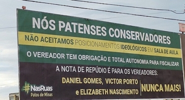 “Nasruas” Patos de Minas instala outdoors repudiando ensino de ideologia de gênero em escolas “Nasruas” Patos de Minas instala outdoors repudiando ensino de ideologia de gênero em escolas