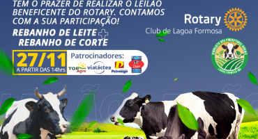 Sindicato dos Produtores Rurais de Lagoa Formosa e Rotary Club realizam Leilão Misto Sindicato dos Produtores Rurais de Lagoa Formosa e Rotary Club realizam Leilão Misto