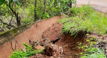 Morador de Areado registra desmoronamento em barranco de sustentação de ponte sobre rio que fica na rodovia LMG-743 Morador de Areado registra desmoronamento em barranco de sustentação de ponte sobre rio que fica na rodovia LMG-743