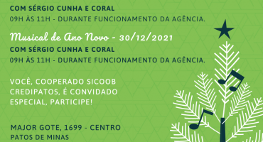 Sicoob Credipatos promove Musical de Natal com Sérgio Cunha e coral Sicoob Credipatos promove Musical de Natal com Sérgio Cunha e coral