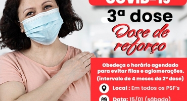 Lagoa Formosa aplica neste sábado (15) a 3ª dose da vacina contra COVID-19 Lagoa Formosa aplica neste sábado (15) a 3ª dose da vacina contra COVID-19