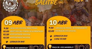 Serra do Salitre recebe segunda etapa do Desafio AMAPAR de Mountain Bike no próximo final de semana Serra do Salitre recebe segunda etapa do Desafio AMAPAR de Mountain Bike no próximo final de semana