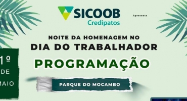 Evento cultural no Parque do Mocambo acontece com programação especial ao Dia do Trabalhador em Patos de Minas