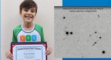 Menino de 8 anos de Patos de Minas descobre possível asteroide e é reconhecido pela NASA Menino de 8 anos de Patos de Minas descobre possível asteroide e é reconhecido pela NASA