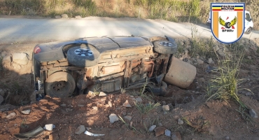 Mais uma vítima: condutor embriagado sai da pista e cai com carro em valeta em desvio da MGC-354 Mais uma vítima: condutor embriagado sai da pista e cai com carro em valeta em desvio da MGC-354