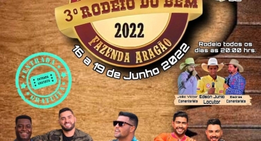 3º Rodeio do Bem da Fazenda Aragão acontece de 16 a 19 de junho 