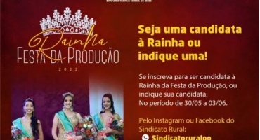 Sindicato Rural de Presidente Olegário abre inscrições para o Concurso de Rainha da Festa da Produção 2022