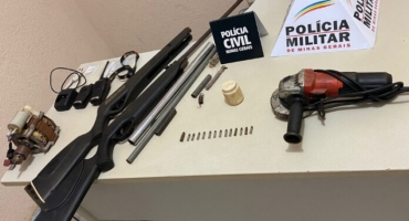 Operação das Polícias Civil e Militar localiza fábrica clandestina de arma em Campos Altos Operação das Polícias Civil e Militar localiza fábrica clandestina de arma em Campos Altos