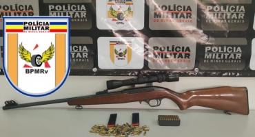 Polícia Militar Rodoviária apreende rifle e 106 munições na MGC-354 em Patos de Minas Polícia Militar Rodoviária apreende rifle e 106 munições na MGC-354 em Patos de Minas