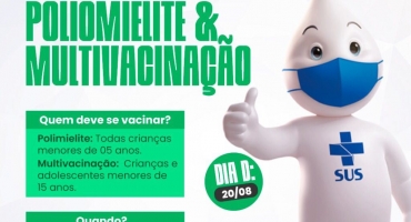 Dia D: Secretaria de Saúde de Lagoa Formosa realiza neste sábado (20) Campanha de Multivacinação e Poliomielite Dia D: Secretaria de Saúde de Lagoa Formosa realiza neste sábado (20) Campanha de Multivacinação e Poliomielite