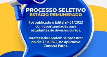 Prefeitura de Patos de Minas abrirá processo seletivo para estágios remunerados Prefeitura de Patos de Minas abrirá processo seletivo para estágios remunerados