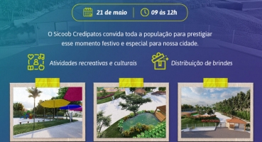 Sicoob Credipatos convida para reinauguração do Parque Municipal do Mocambo, em Patos de Minas