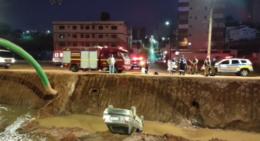 Veículo cai dentro do Córrego do Monjolo, em Patos de Minas; motorista é resgatado pelo Corpo de Bombeiros Veículo cai dentro do Córrego do Monjolo, em Patos de Minas; motorista é resgatado pelo Corpo de Bombeiros