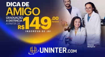 No mês do amigo, a Uninter Patos de Minas oferece graduação a distância a partir de R$149,00 mensal No mês do amigo, a Uninter Patos de Minas oferece graduação a distância a partir de R$149,00 mensal