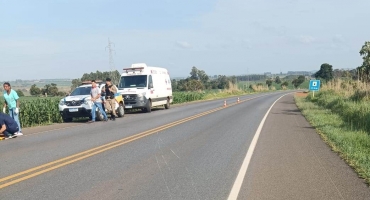 Lagoa Formosa - Condutor de motocicleta e passageiro ficam feridos em acidente na BR-354 Lagoa Formosa - Condutor de motocicleta e passageiro ficam feridos em acidente na BR-354