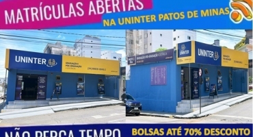 UNINTER Patos de Minas lança 10 novos cursos superiores em diversas áreas; bolsas até 50% de desconto UNINTER Patos de Minas lança 10 novos cursos superiores em diversas áreas; bolsas até 50% de desconto