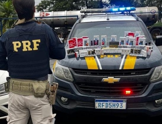 Polícia Rodoviária Federal de Patos de Minas apreende produtos contrabandeados do Paraguai e prende três homens 