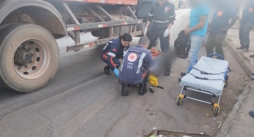 Ciclista fica ferido após ser atropelado por caminhão no bairro Jardim Aquárius,; em Patos de Minas Ciclista fica ferido após ser atropelado por caminhão no bairro Jardim Aquárius,; em Patos de Minas