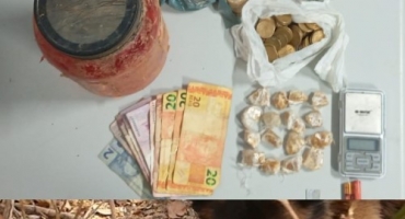 Patos de Minas - PM prende duas pessoas por tráfico de drogas no bairro Quebec Patos de Minas - PM prende duas pessoas por tráfico de drogas no bairro Quebec