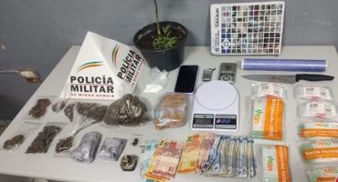 Rapaz de 20 anos é preso em flagrante com grande quantidade de drogas no Bairro Ipanema, em Patos de Minas