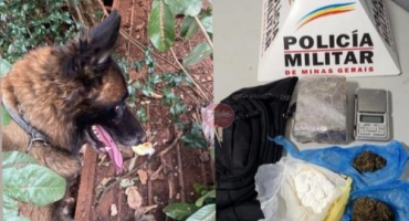 Polícia Militar de Patos de Minas apreende drogas e prende dois suspeitos de tráfico de drogas no bairro Padre Eustáquio