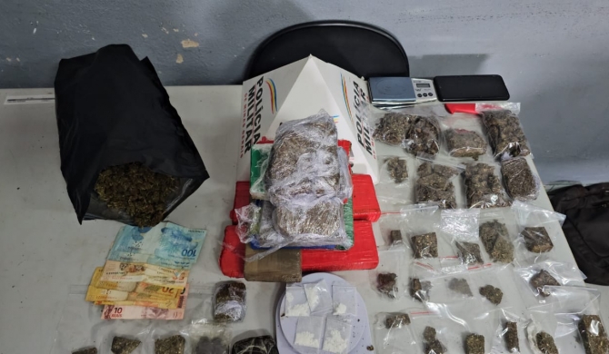 Polícia Militar apreende grande quantidade de drogas em Patos de Minas; suspeito é preso 