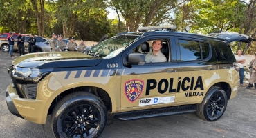 Deputado Pedro Aihara entrega viatura de mais de 320 mil reais para a Polícia Militar em Patos de Minas