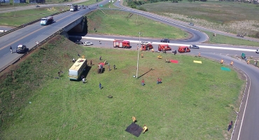 Simulado de acidente realizado no Trevo da Pipoca em Patos de Minas mobiliza Equipes de Lagoa Formosa