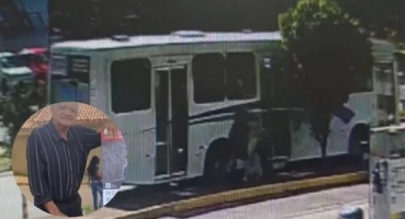 Vídeo registra momento em que idoso de 81 anos morre atropelado por ônibus; em Patos de Minas