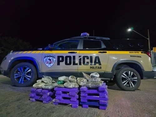 Dois homens são presos com grande grande quantidade de drogas, após fugir de abordagem policial na BR-365